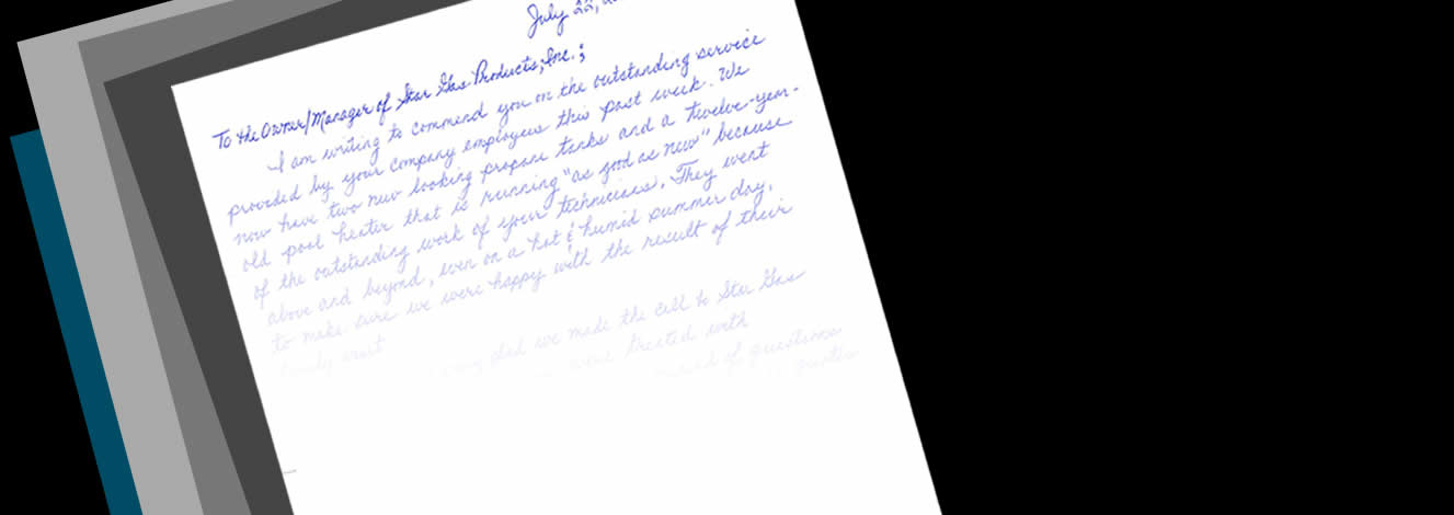 Star Gas testimonial review letters - read ours!